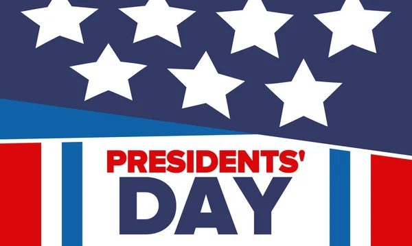 Happy Presidents Day Februar Den Vereinigten Staaten Gefeiert Washingtons Geburtstag — Stockvektor