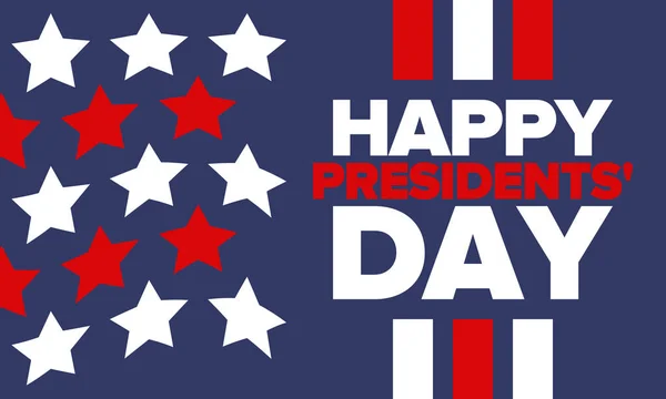 Feliz Dia Dos Presidentes Fevereiro Celebrado Nos Estados Unidos Aniversário — Vetor de Stock