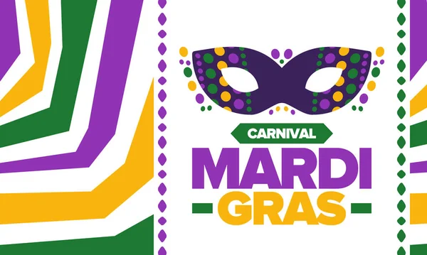 Carnaval Mardi Gras Nova Orleães Terça Feira Gorda Festival Folclórico — Vetor de Stock