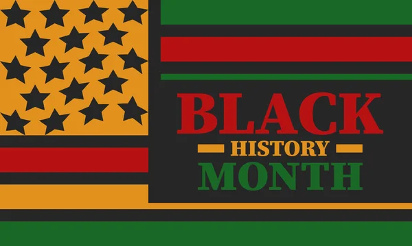 Μαύρος Μήνας Ιστορίας Τον Φεβρουάριο Αφρικανικός Αμερικανικός Πολιτισμός Και Ιστορία — Διανυσματικό Αρχείο