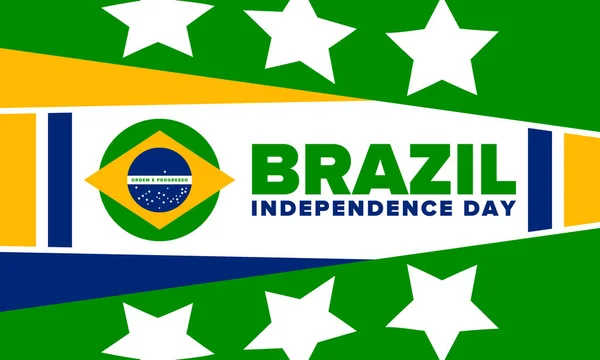День Незалежності Бразилії Національне Щасливе Свято Дизайн Дня Свободи Щорічний — стоковий вектор