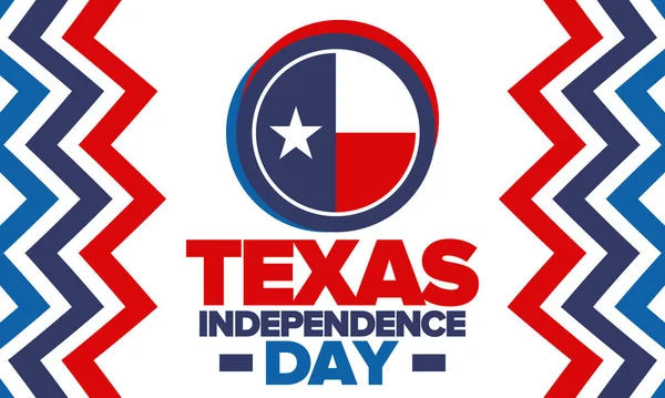 Dia Independência Texas Bandeira Texas Bandeira Das Estrelas Solitárias Férias — Vetor de Stock