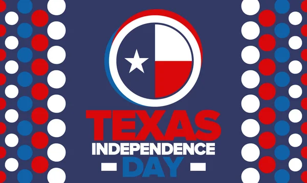 День Независимости Техаса Флаг Техаса Флаг Одинокой Звезды Праздник Свободы — стоковый вектор