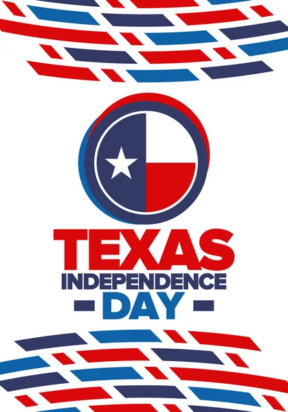 День Независимости Техаса Флаг Техаса Флаг Одинокой Звезды Праздник Свободы — стоковый вектор