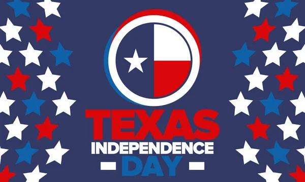 Dia Independência Texas Bandeira Texas Bandeira Das Estrelas Solitárias Férias — Vetor de Stock