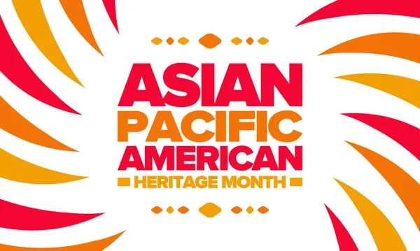 Asian Pacific American Heritage Month Maio Elebrates Cultura Tradições História — Vetor de Stock