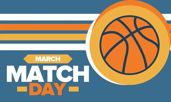 Basketball Match Day Playoff March Super Sport Party United States — Stock Vector