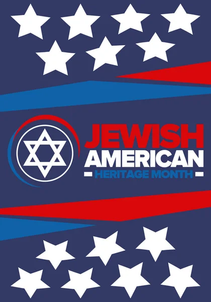 Mes Herencia Judía Americana Jewish American Contribution History Estados Unidos — Vector de stock