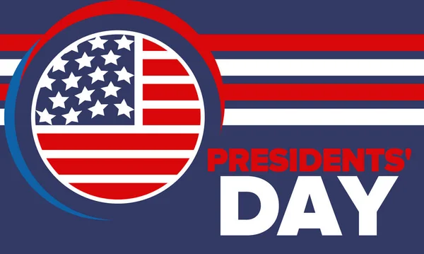 Feliz Día Los Presidentes Febrero Celebrado Estados Unidos Cumpleaños Washington — Vector de stock