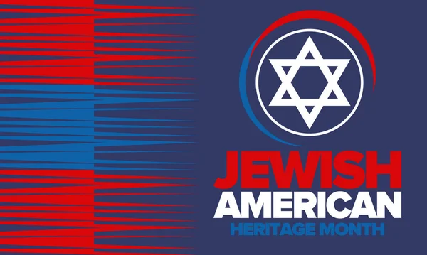 Jewish American Heritage Month Jewish American Contribution History United States — Stock Vector