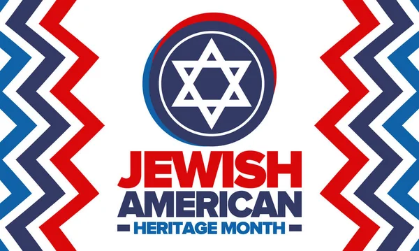 Jewish American Heritage Month Jewish American Contribution History United States — Stock Vector