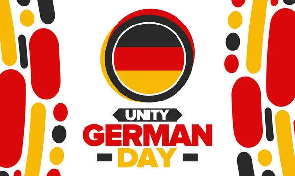 День Немецкого Единства Национальным Праздником Единства Свободы Воссоединения Немецкий Флаг — стоковый вектор