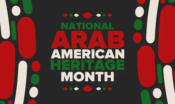Mois Patrimoine Amérindien Arabe Culture Tradition Arabo Américaines Célébrez Chaque — Image vectorielle