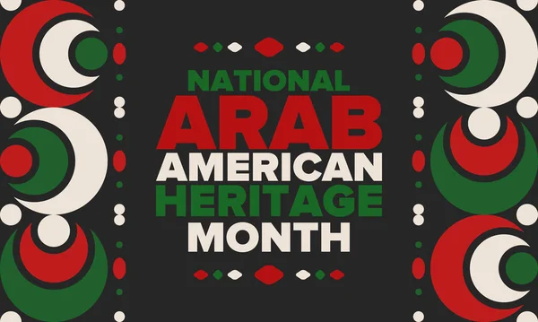 Mois Patrimoine Amérindien Arabe Culture Tradition Arabo Américaines Célébrez Chaque — Image vectorielle
