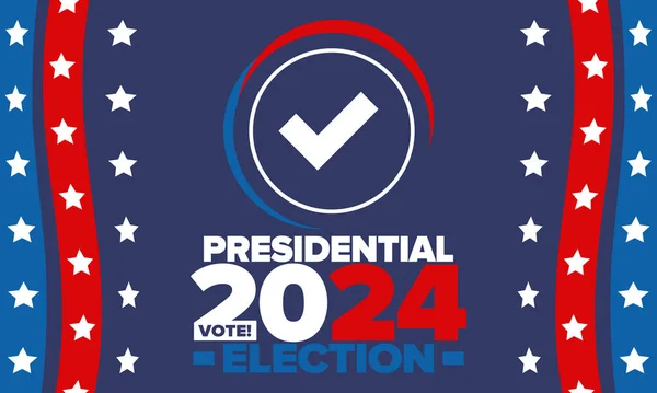 Élection Présidentielle 2024 Aux États Unis Jour Vote Novembre Campagne — Image vectorielle