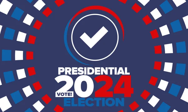 Präsidentschaftswahl 2024 Den Vereinigten Staaten Abstimmungstag November Wahlkampf Treffen Sie — Stockvektor
