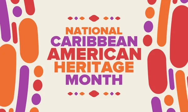 Haziran Karayip Amerikan Mirası Ayı Amerika Nın Insanlarına Kültür Ayı — Stok Vektör