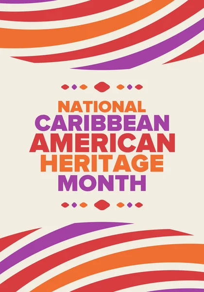 Caribbean American Heritage Maand Juni Cultuur Maand Aan Mensen Van — Stockvector