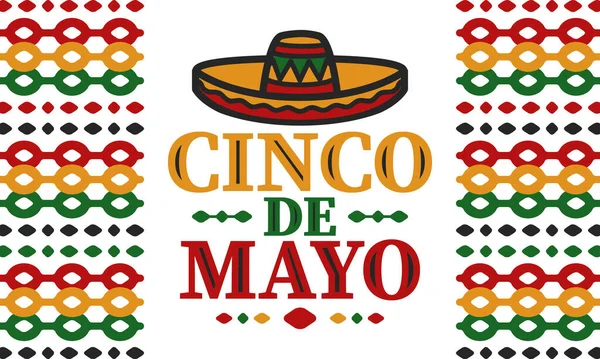 Cinco Mayo Messico Festa Tradizionale Messicana Maggio Festa Nazionale Felice — Vettoriale Stock