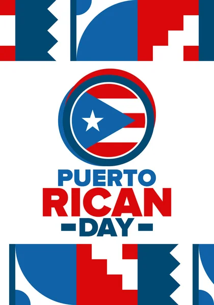 День Пуэрто Рико Счастливого Национального Праздника Фестиваль Парад Честь Независимости — стоковый вектор