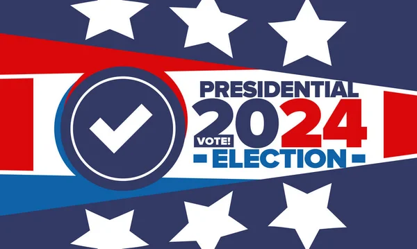 Elezioni Presidenziali 2024 Negli Stati Uniti Giorno Della Votazione Novembre — Vettoriale Stock