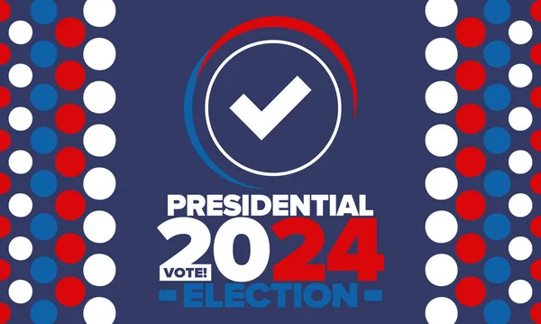 Élection Présidentielle 2024 Aux États Unis Jour Vote Novembre Campagne — Image vectorielle