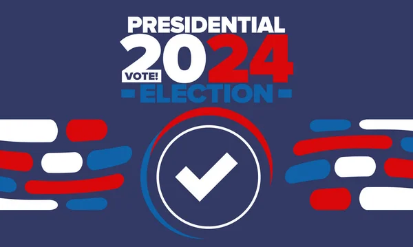 Élection Présidentielle 2024 Aux États Unis Jour Vote Novembre Campagne — Image vectorielle