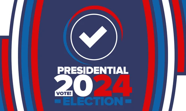 Elecciones Presidenciales 2024 Estados Unidos Día Votación Noviembre Campaña Electoral — Archivo Imágenes Vectoriales