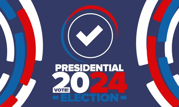 Élection Présidentielle 2024 Aux États Unis Jour Vote Novembre Campagne — Image vectorielle