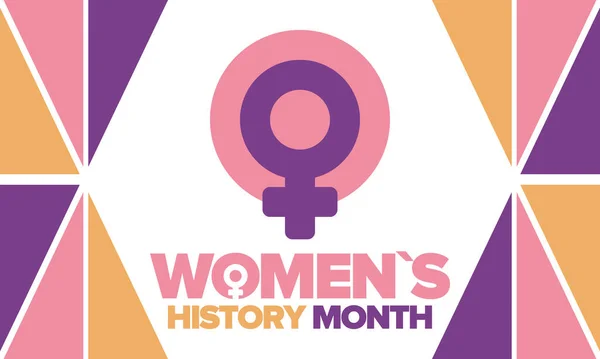 Μήνας Ιστορίας Γυναικών Τον Μάρτιο Δικαιώματα Των Γυναικών Και Ισότητα — Διανυσματικό Αρχείο
