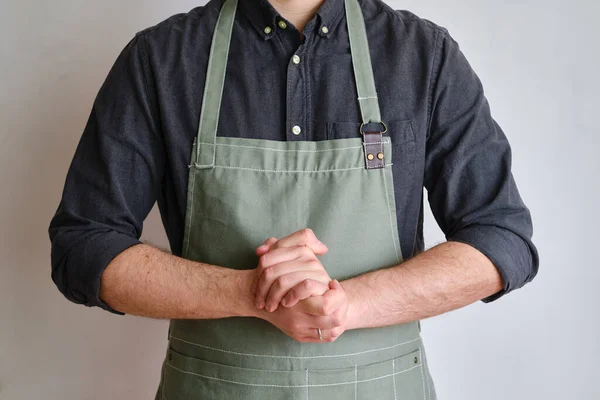 Man Kitchen Apron Chef Work Cuisine Cook Uniform Protection Apparel — Stock Photo, Image