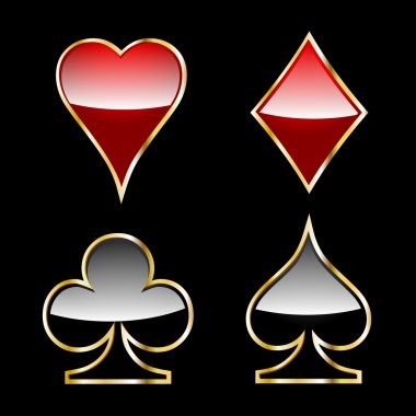 Simple playing cards signs (hearts, clubs, spades, diamonds) clipart