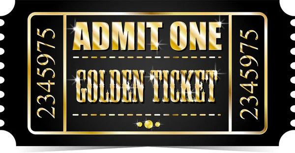 Golden ticket. Casino. — Stock vektor