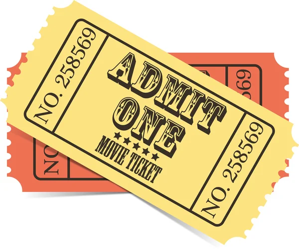 Retro película vector ticket — Vector de stock