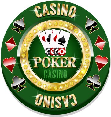 Single black casino chip