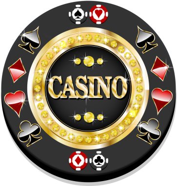 Single black casino chip
