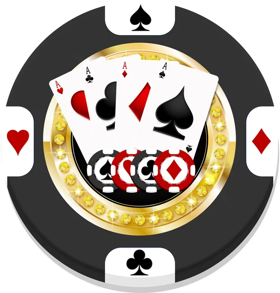 Single black casino chip — Διανυσματικό Αρχείο