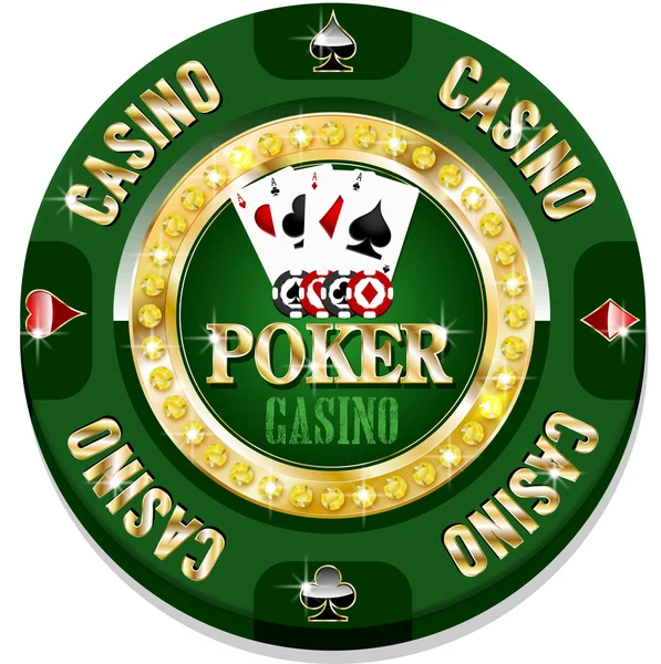 Single black casino chip — 图库矢量图片