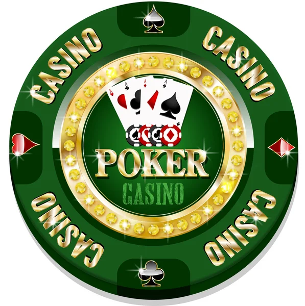 Single black casino chip — 스톡 벡터