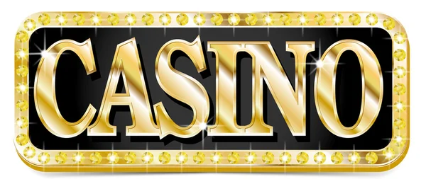 Casino Write in gold shining fuente — Vector de stock