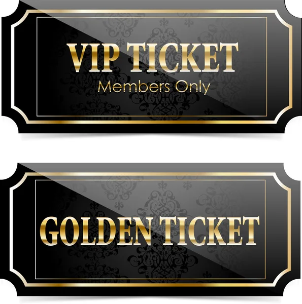 Black VIP Ticket. — ストックベクタ