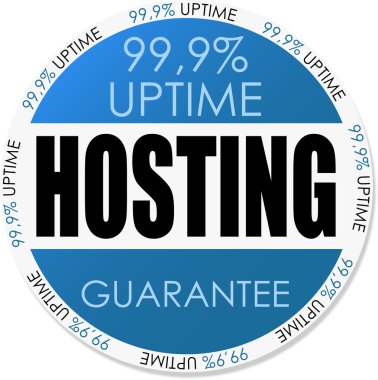 Blue hosting label