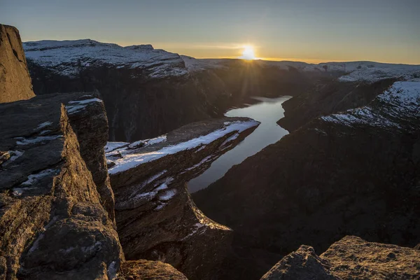 Sunset at Trolltunga in Norway: Troltunga, Trolltunga, Norway