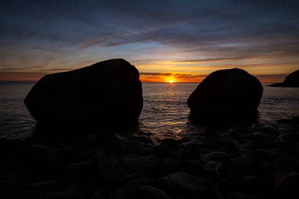 Bornholm 'de güzel bir gün batımı 124; Hammer Havn