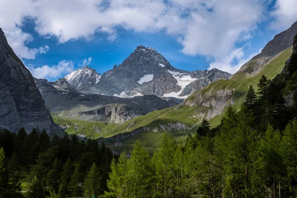Nehir ve dağları olan güzel bir manzara, Alpler 'deki Grossglockner.