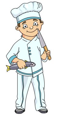 bir bıçak ile pişirmek