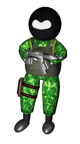 Soldat i grön kamouflage — Stockfoto