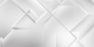 Beyaz 3d geometrik arka plan. Karanlık elementleri olan birinci sınıf soyut duvar kâğıdı. Poster, broşür, sunum ve web sitesi için özel tasarım. Moda lüks minimalist tasarım. Geometrik şablon. 