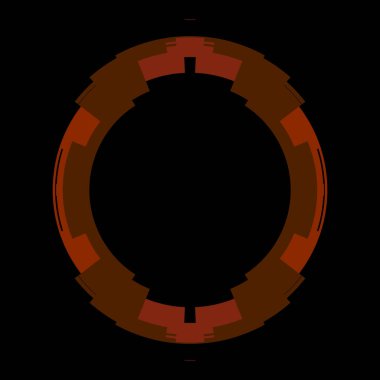 Fütürist dairesel gövde arayüzü elementi. Soyut çember geometrik arkaplan. Dijital teknolojinin grafiksel çizimi.