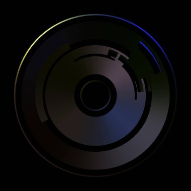 Gelecekçi hud arayüzü elementi. Soyut geometrik arkaplan. Dijital teknolojinin grafiksel çizimi siyah arkaplanda izole edildi..